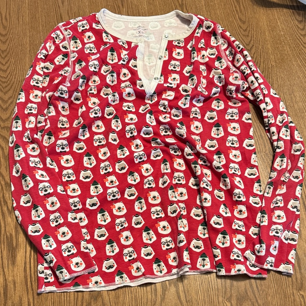 Roller Rabbit Red Bearry Holidays Print Pajama Set
